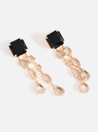 SOHI Gold-Plated Contemporary Drop Earrings