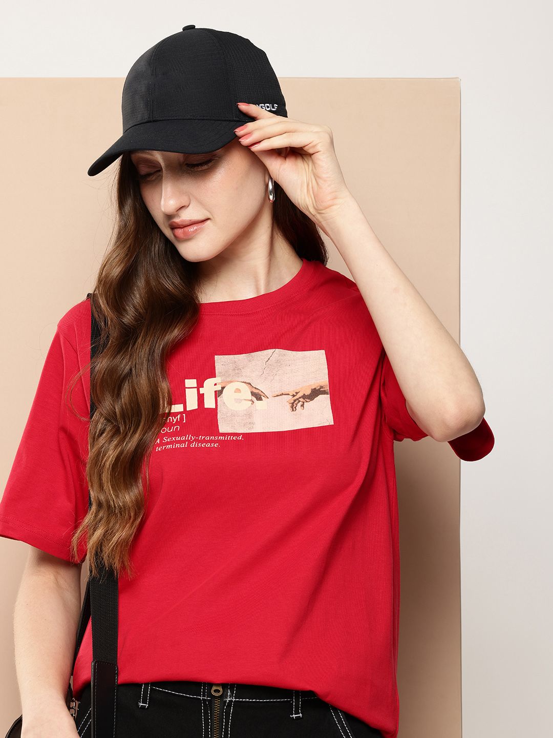 Difference of Opinion Printed Oversized Pure Cotton T-shirt