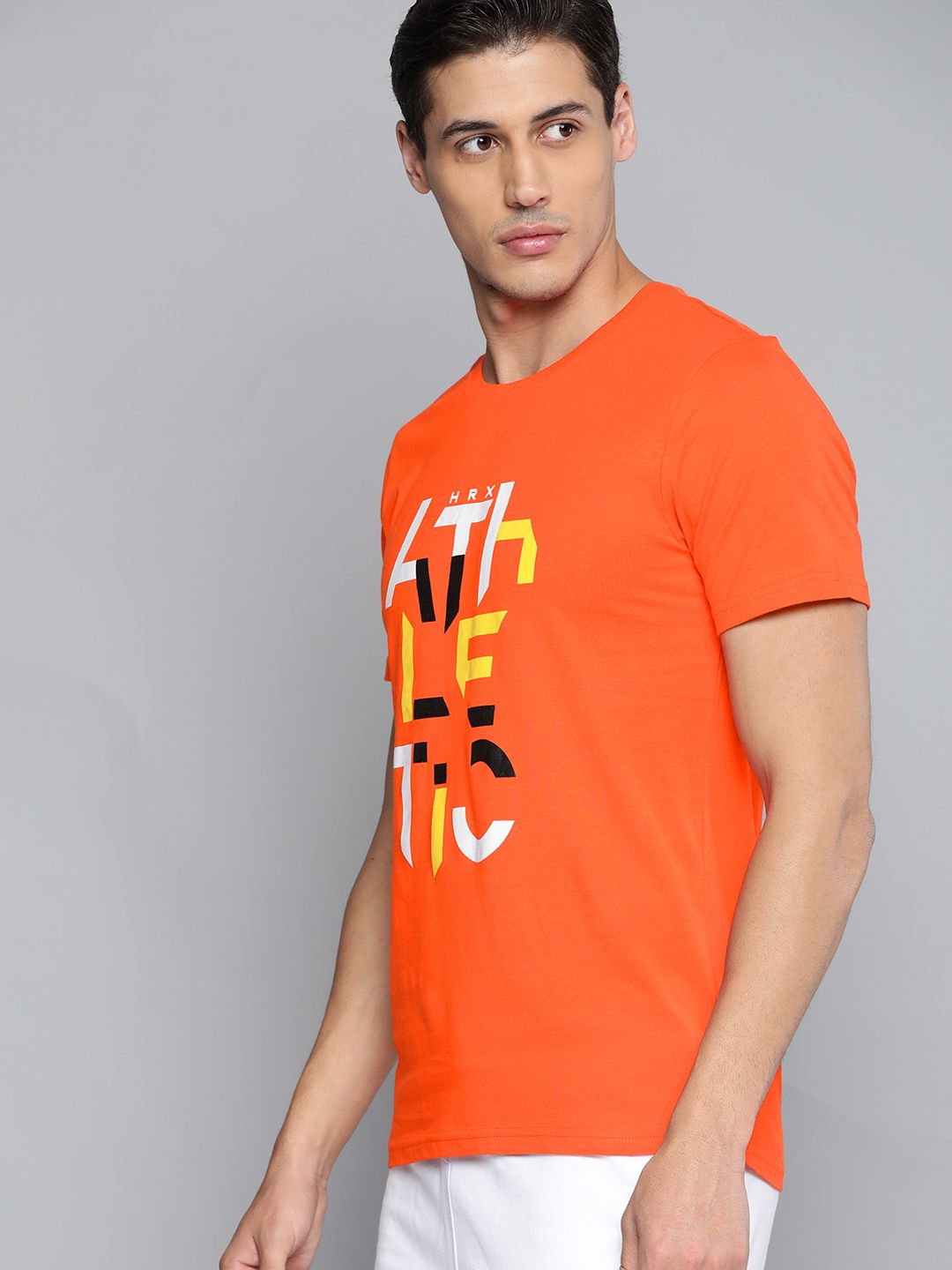 HRX By Hrithik Roshan Lifestyle Men Oxy Fire Bio-Wash Typography Tshirts