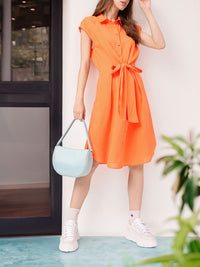 Femme Radiate In Ribbon Shirt Style Dress