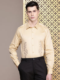 House of Pataudi Pure Cotton Ethnic Motifs Embroidered Party Shirt