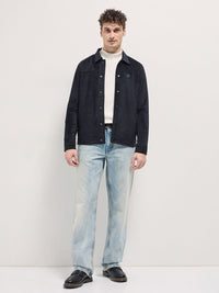 THE BEAR HOUSE Men Spread Collar Self Design Casual Tailored Lightweight Jacket