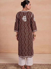 Rumah Wanita Chikankari Sulam Kurta Chikankari