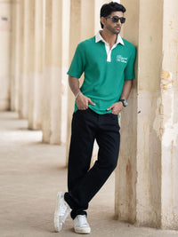 Powerlook Men Typography Printed Polo Collar T-shirt