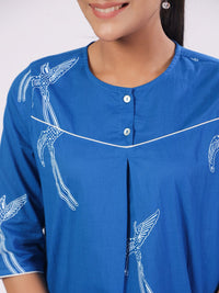 SANSKRUTIHOMES Women Printed Pure Cotton Night suit