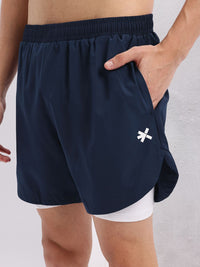 HRX by Hrithik Roshan Men Rapid-Dry Running Shorts with Inner Tights