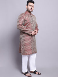 SOJANYA PLUS Plus Size Woven Design Kurta With Pyjamas & Printed Nehru Jacket