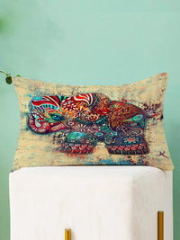 STITCHNEST Green & Red Set of 2 Cartoon Characters Rectangle Cushion Covers