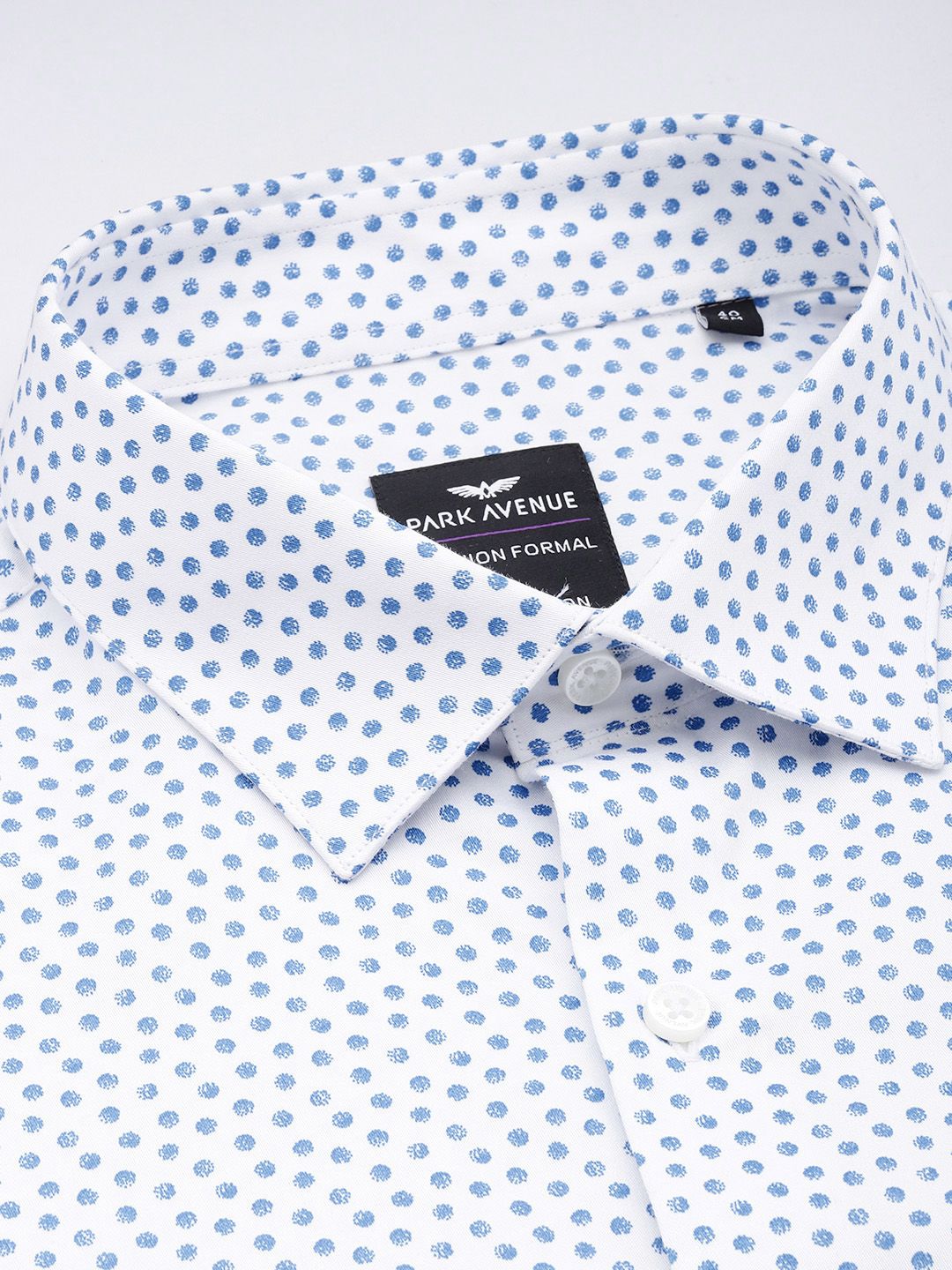 Park Avenue Slim Fit Polka Dot Printed Pure Cotton Formal Shirt
