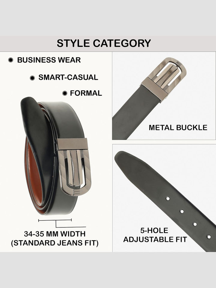 Teakwood Leathers Men Leather Reversible Formal Belt