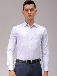 The Indian Garage Co. X Luxe Men Cutaway Collar Checked Slim Fit Formal Shirt