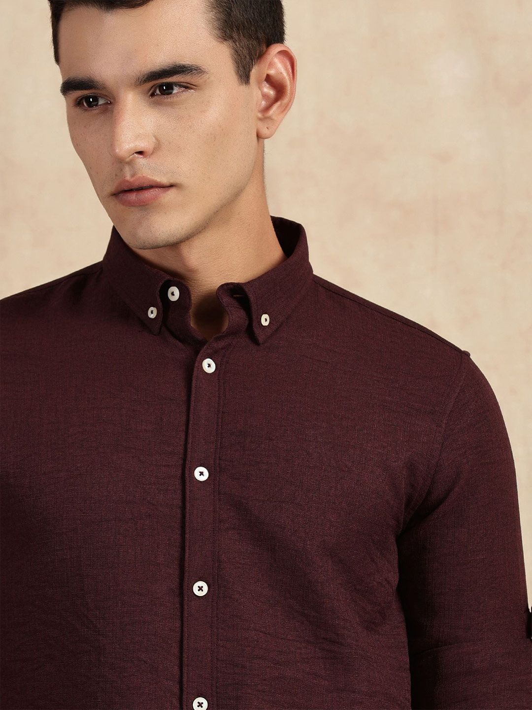 Thomas Scott Men Slim Fit Button-Down Collar Casual Shirt