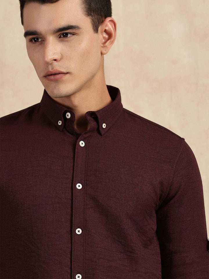Thomas Scott Men Slim Fit Button-Down Collar Casual Shirt