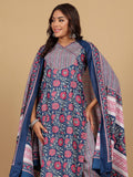 Varanga Floral Printed V-Neck Gotta Patti Kurta With Trousers & Dupatta