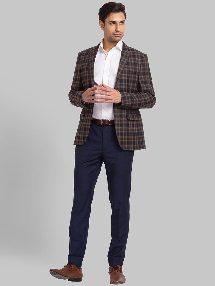 Park Avenue Men Checked Super Slim-Fit Single Breasted Blazer