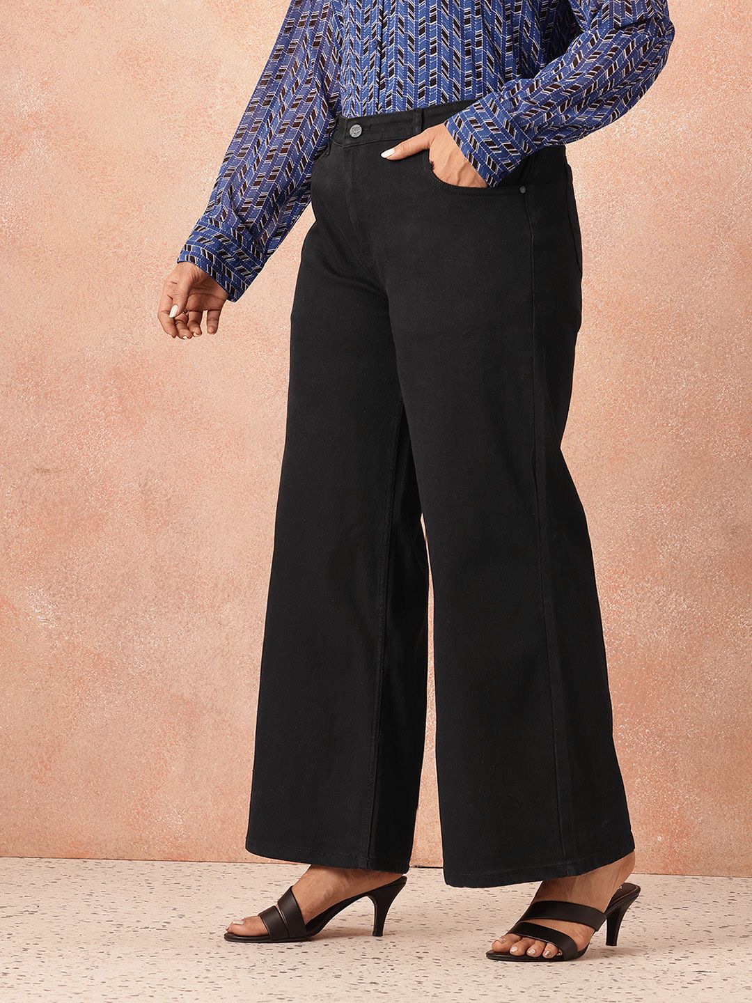 all about you Women Plus Size Wide Leg Stretchable Jeans