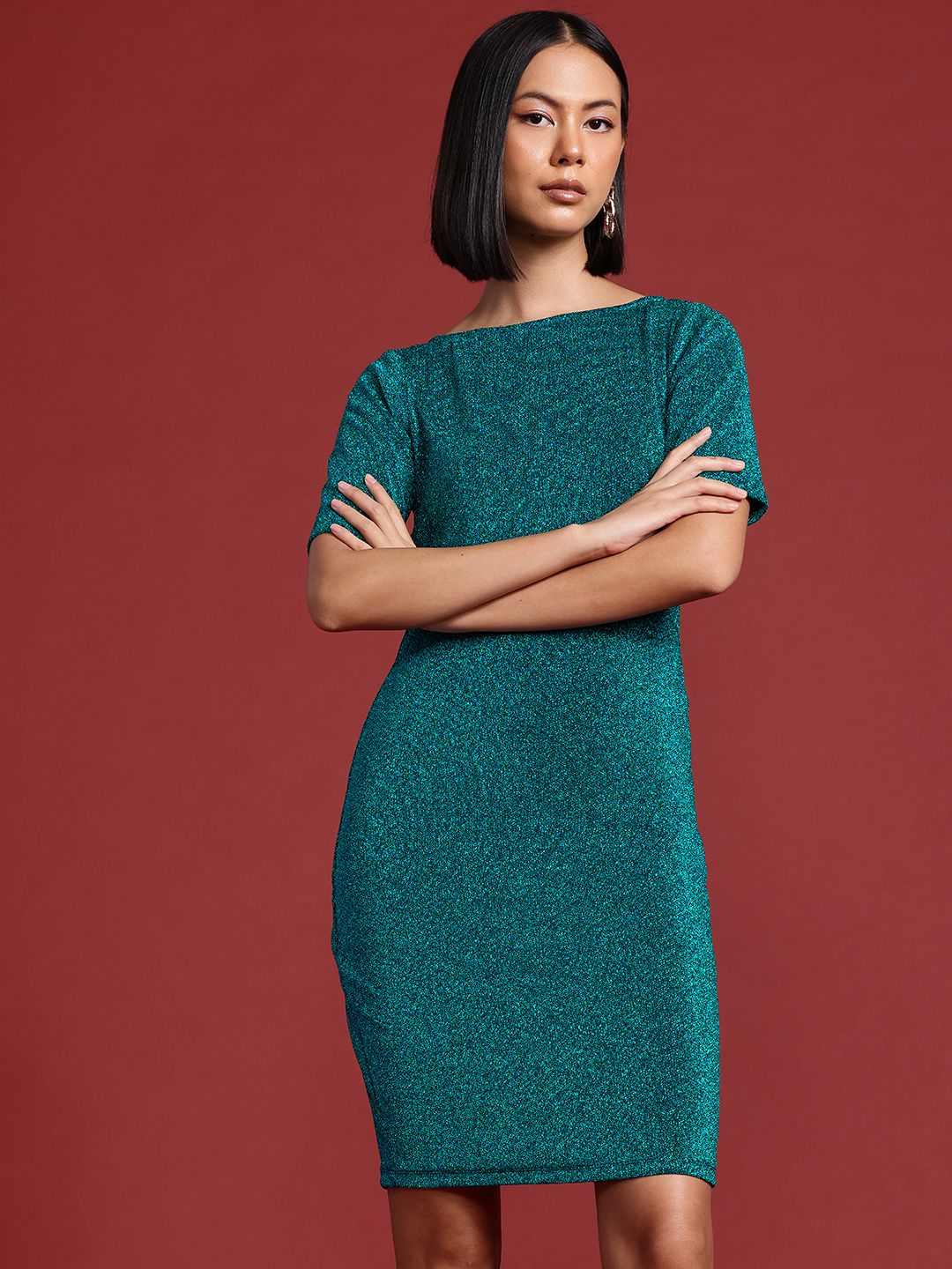 all about you Shimmery Sheath Dress