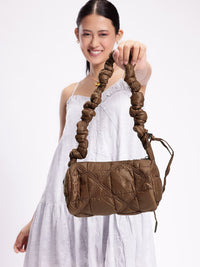 DressBerry Textured Structured Handheld Bag with Quilted