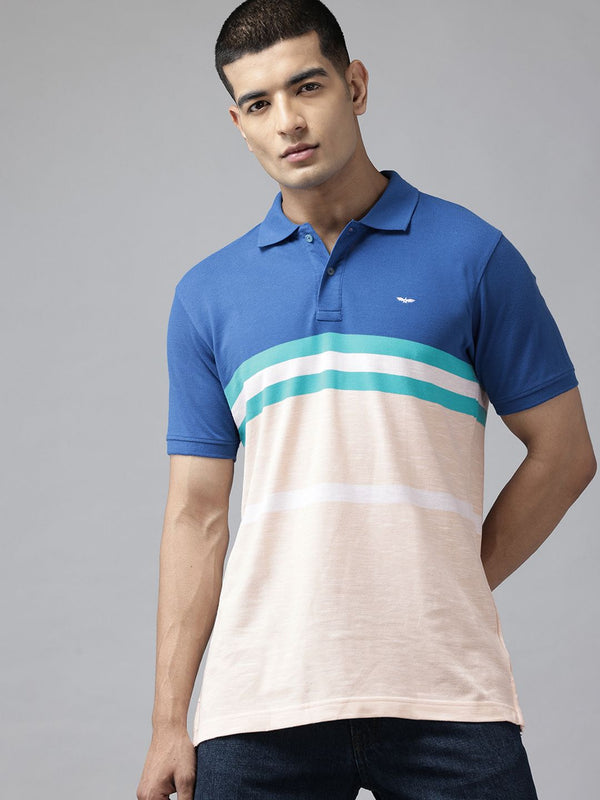 Park Avenue Striped Polo Collar Slim Fit T-shirt