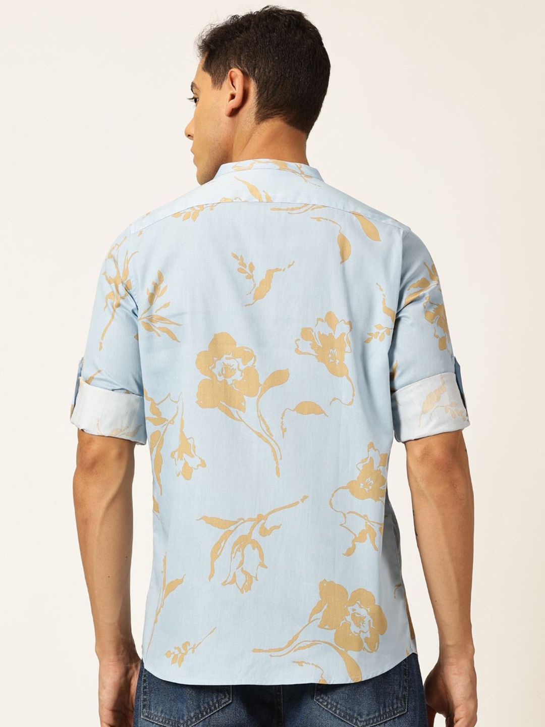 Thomas Scott Premium Slim Fit Floral Opaque Printed Cotton Casual Shirt