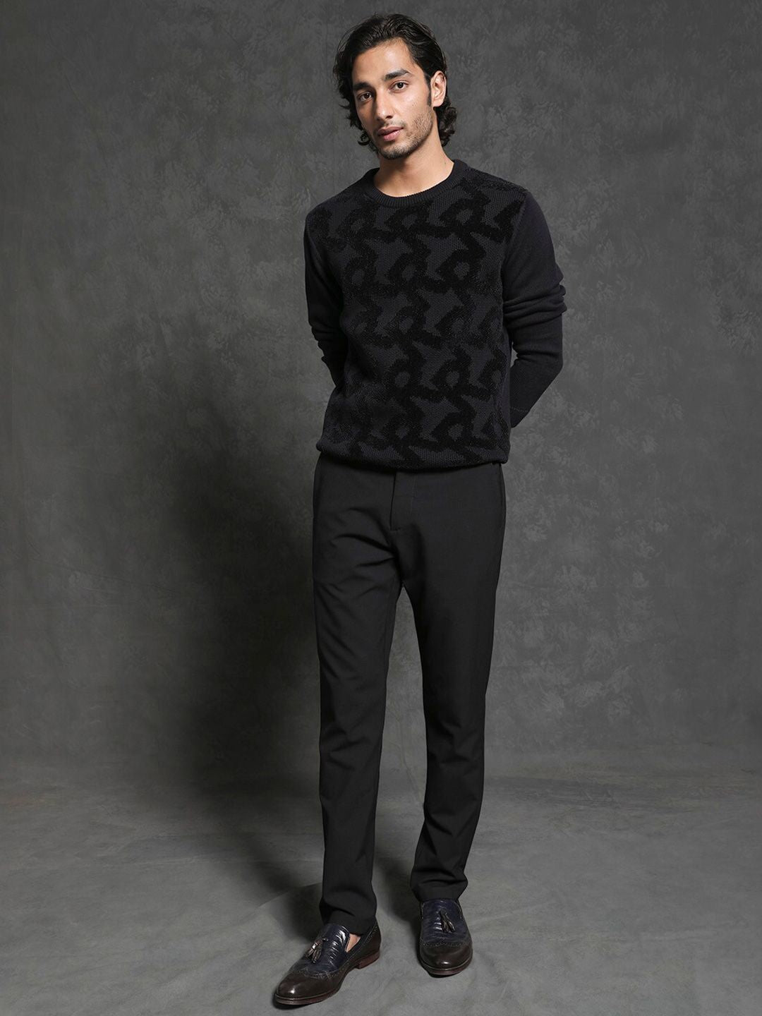 RARE RABBIT Men Fink Comfortable Fit Sweater