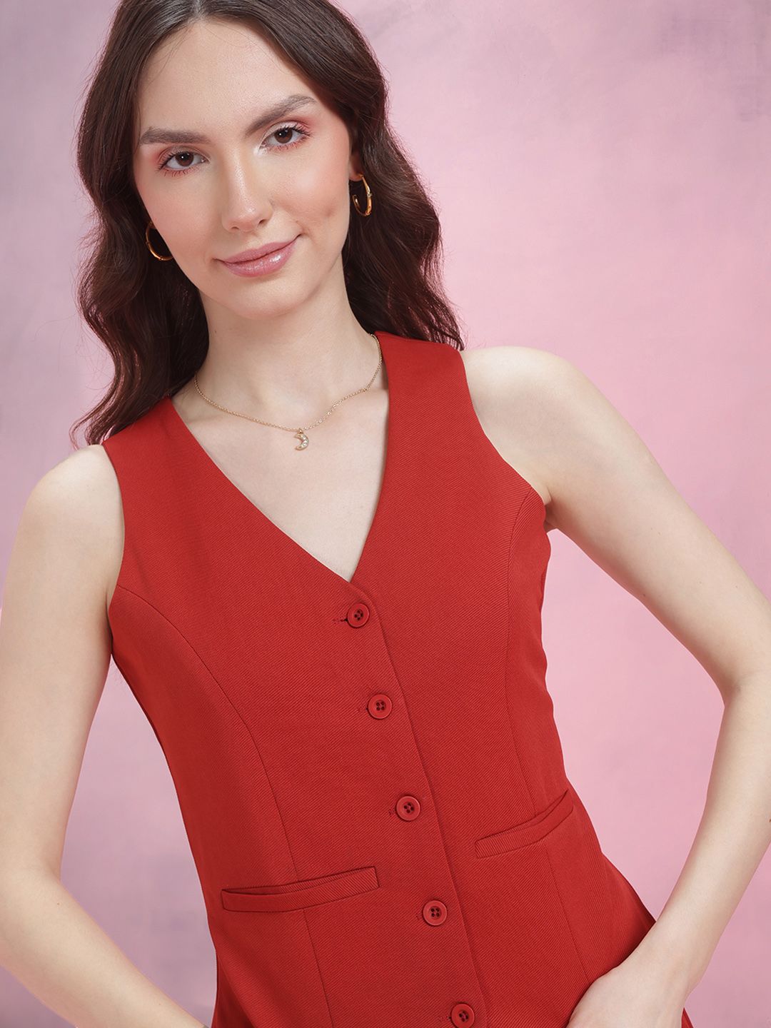 DressBerry Single-Breasted Waistcoat with Wide-Leg Trousers