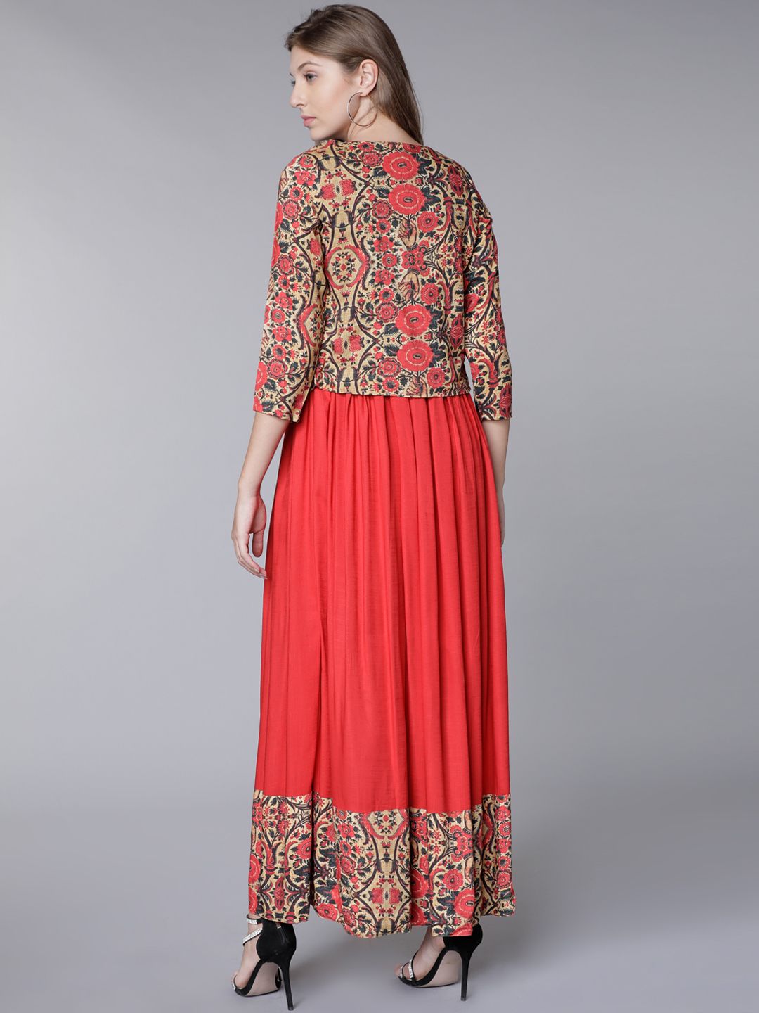 Vishudh Women Red Solid A-Line Dress