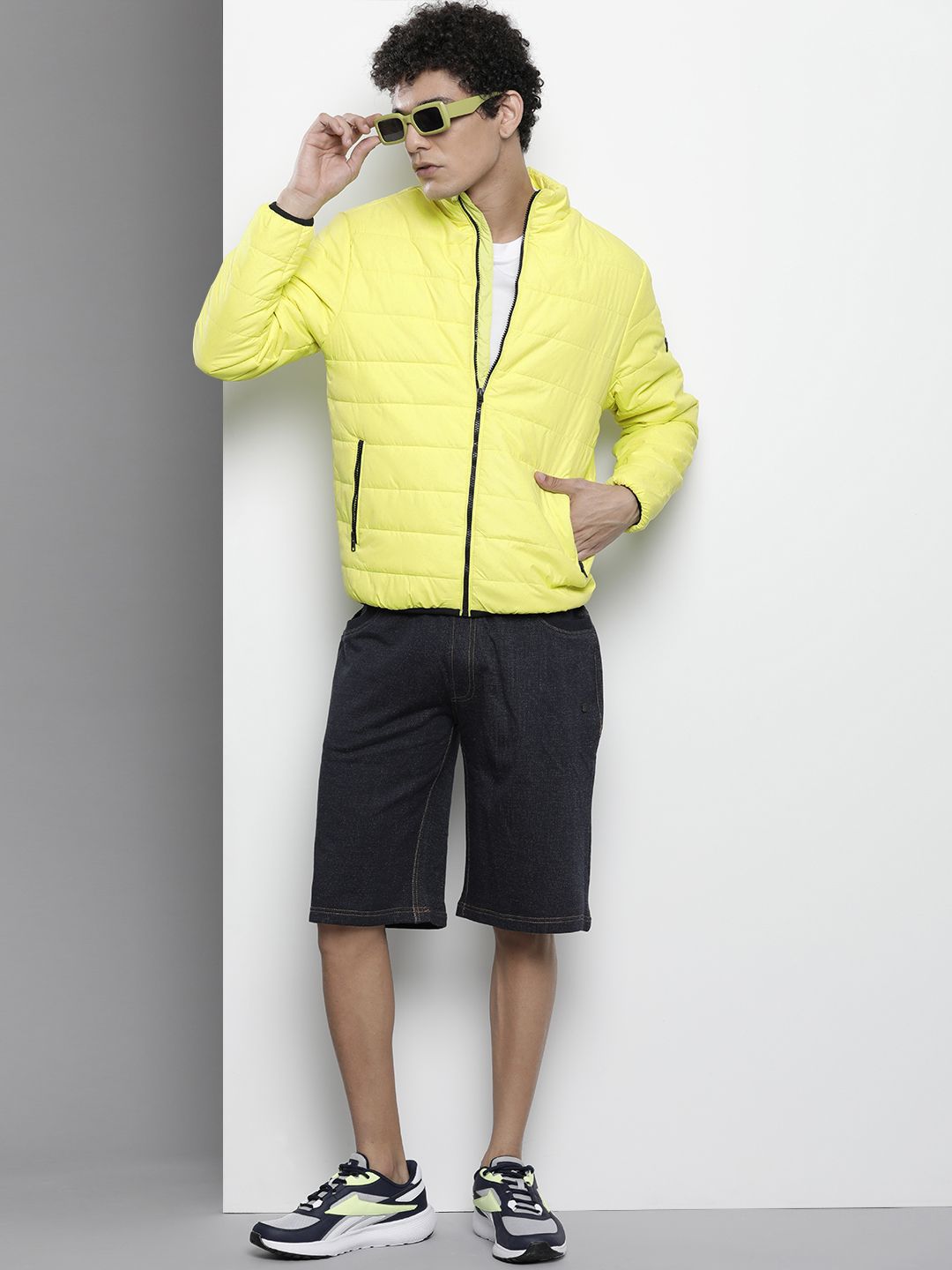 The Indian Garage Co Men Zip-Front Puffer Jacket with Zip Pockets