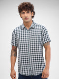 SPYKAR Men Micro Checks Spread Collar Slim Fit Casual Shirt