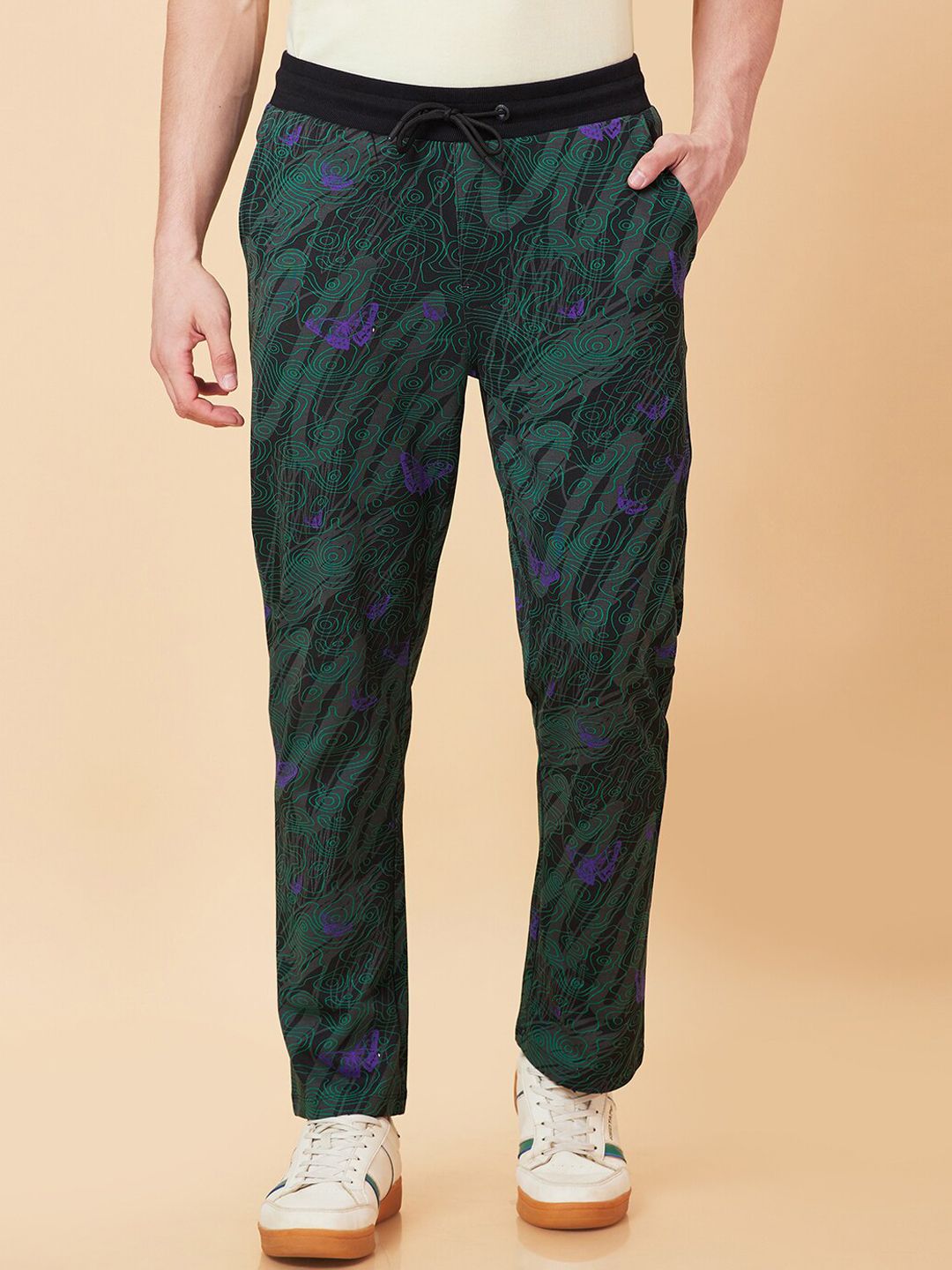 Being Human Men Abstract Printed Regular Fit Track Pants