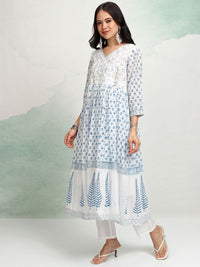 Vishudh Ethnic Motifs Embroidered Gotta Patti Pure Cotton Kurta With Trousers & Dupatta