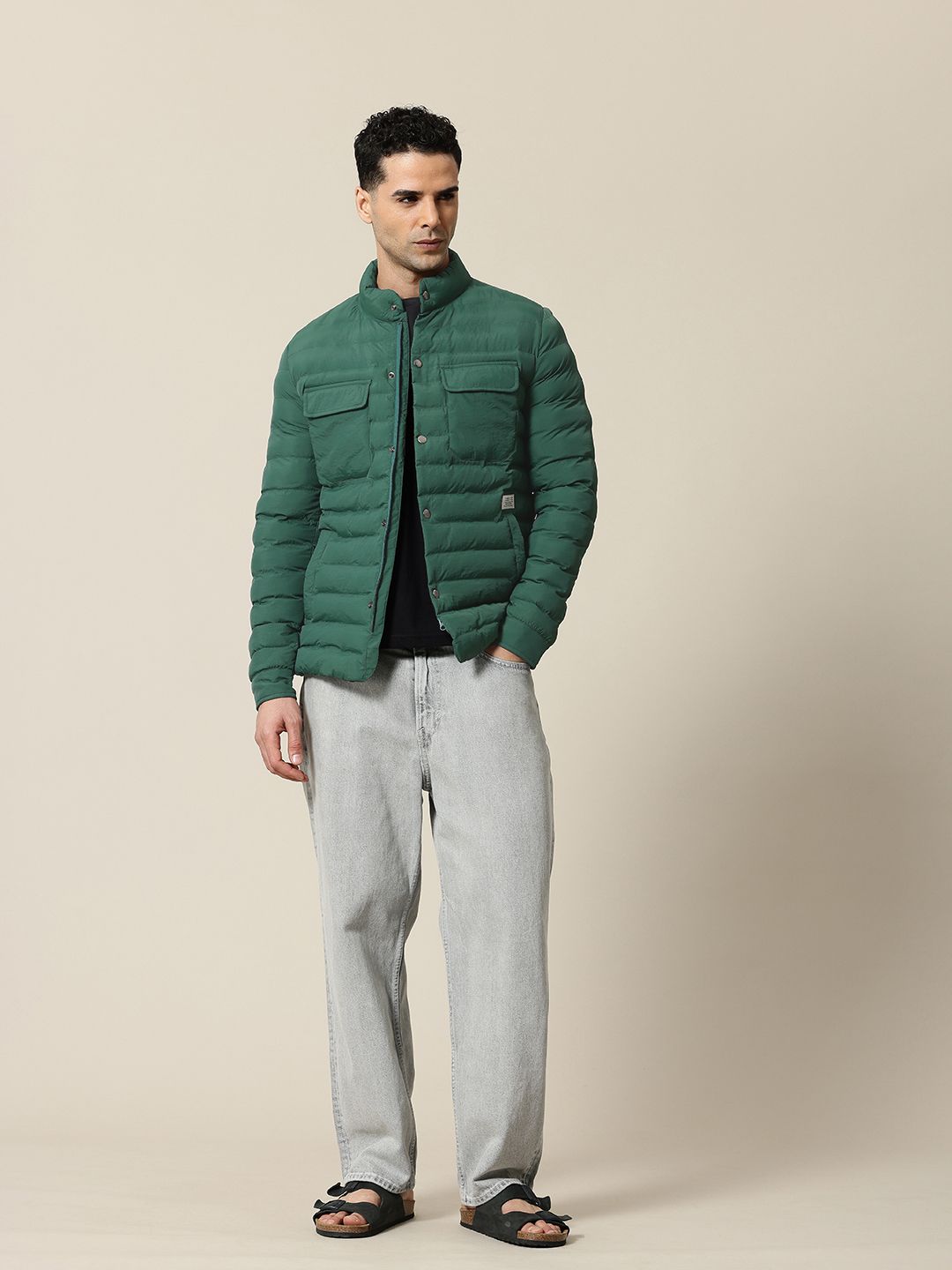 Mr Bowerbird Band Collar Tailored Fit Puffer Jacket
