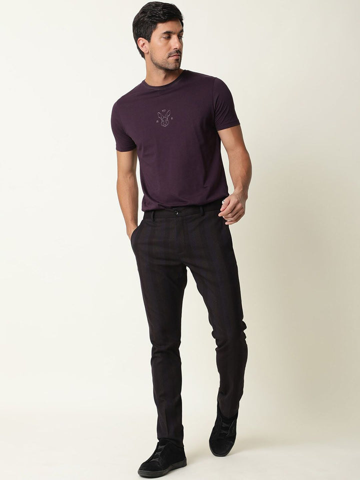 RARE RABBIT Men Onio Mid-Rise Slim Fit Trouser