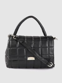 Lino Perros Women Black Quilted Structured Satchel