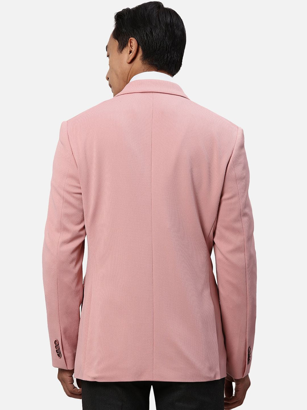 Park Avenue Self-Design Super Slim-Fit Notched Lapel Single Breasted Formal Blazer