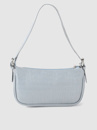 Lino Perros Blue Croc Textured Baguette Bag