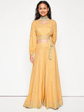 Global Desi V-Neck Top & Mid -Rise Palazzo Co-Ords