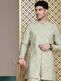House of Pataudi Ethnic Motifs Embroidered Regular Mirror Work Jashn Kurta with Salwar