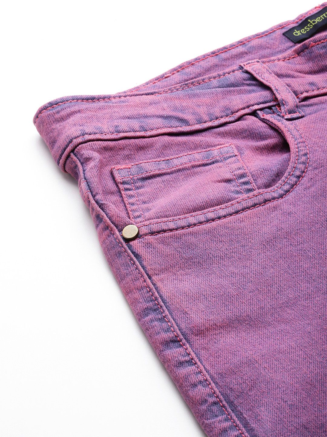 DressBerry Women Straight Fit Coloured Jeans