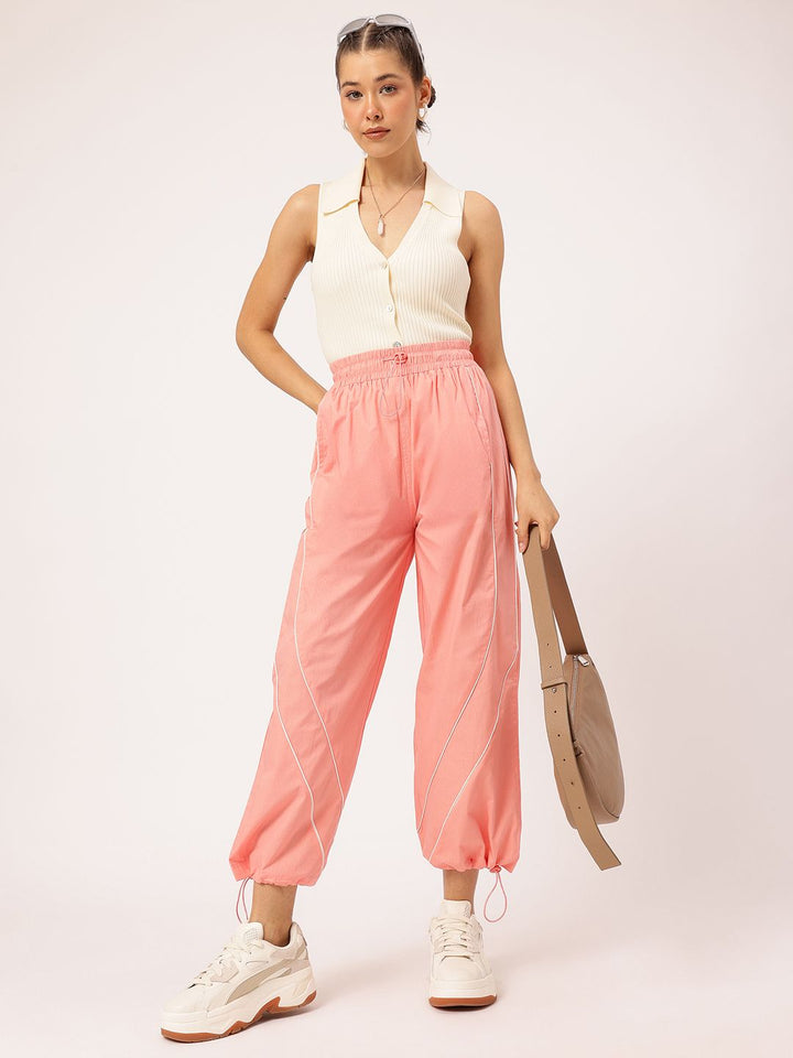 DressBerry Women Relaxed Rebel High-Rise Toggle Hem Joggers