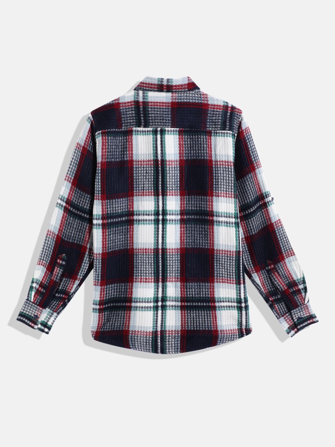 Monte Carlo Boys Acrylic Tartan Checked Textured Casual Shirt