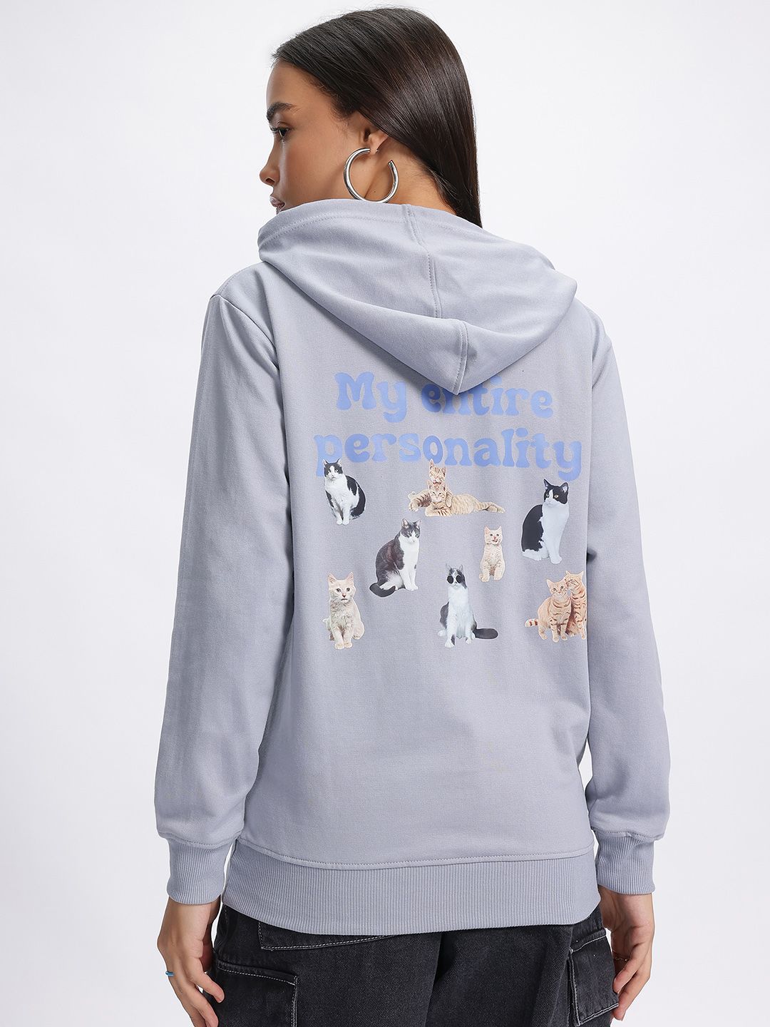 DressBerry Graphic Print Hooded Sweatshirt