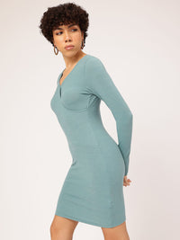DressBerry Urban Chic Ribbed Wrap Style Mini Dress