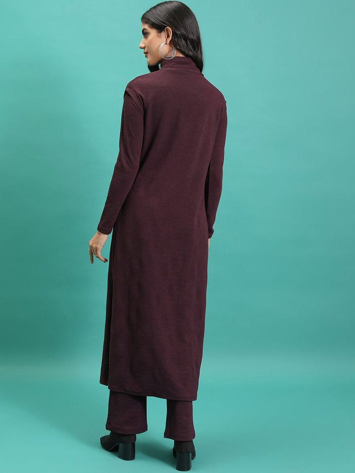 Tokyo Talkies Women Cardigan With Top & Pant Co-Ords