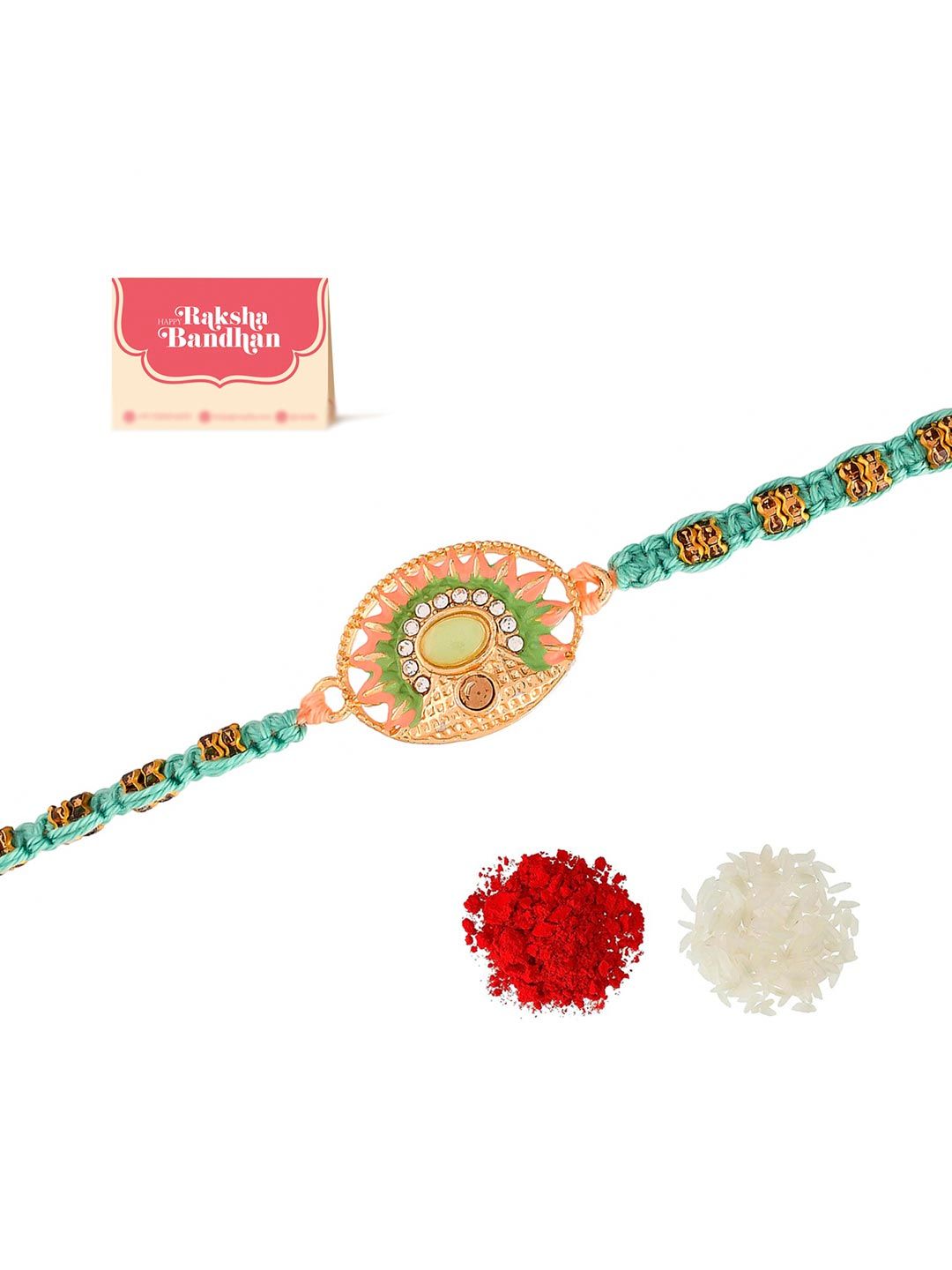 Voylla Men's Traditional Design Beaded Thread Rakhi For Brother