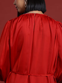all about you Satin A-Line Dress with Belt