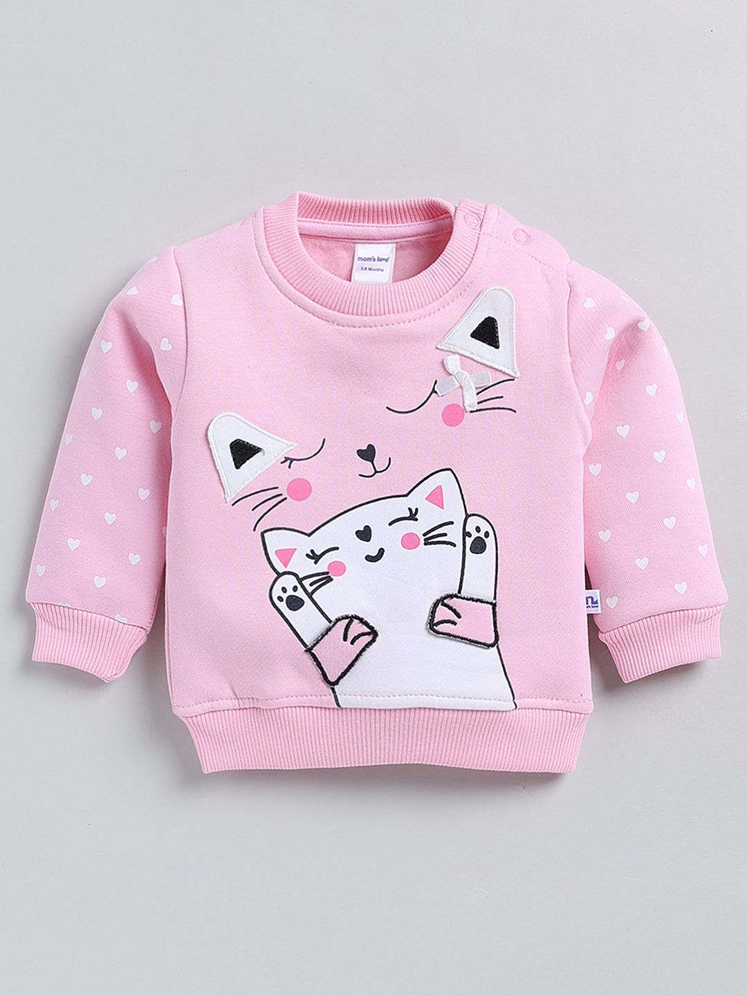 Moms Love Infant Girls Printed Pure Cotton Sweatshirt