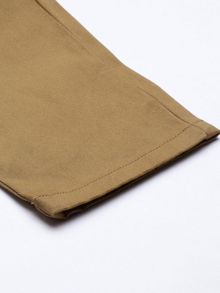 The Indian Garage Co Men Khaki Slim Fit Chinos Trousers