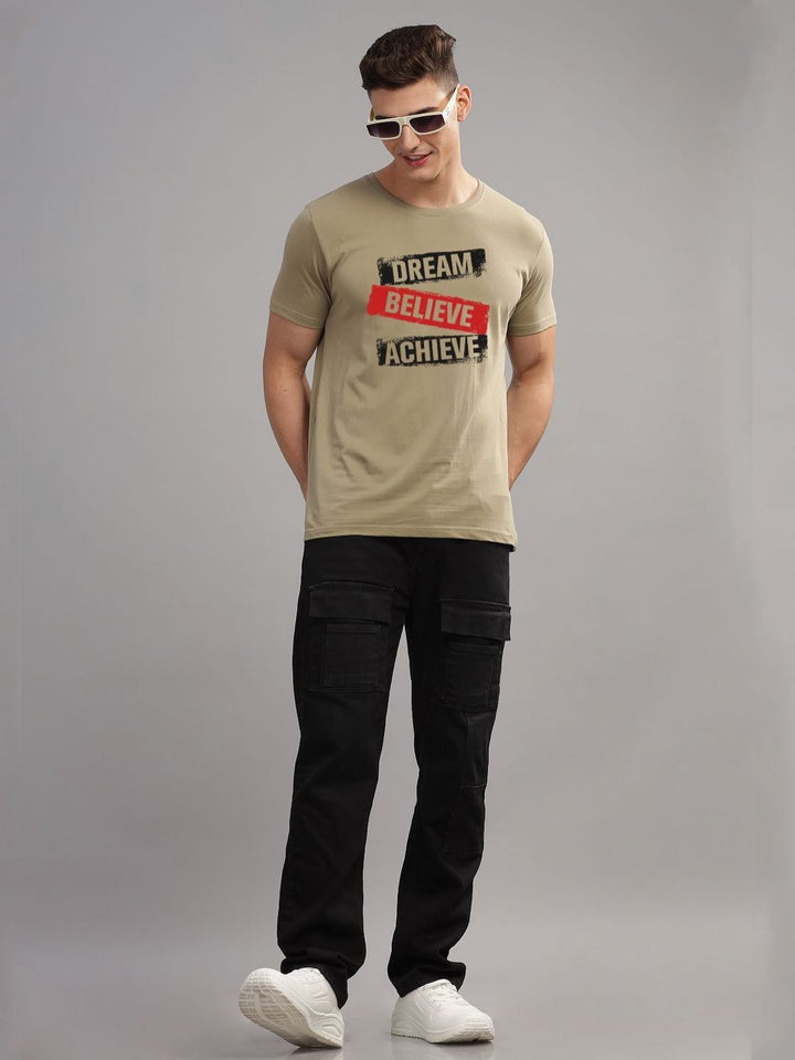 ADRO Men Typography Printed Applique T-shirt