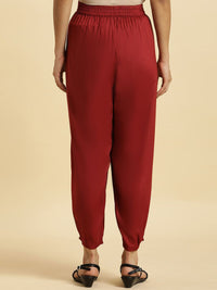 W Women Straight Fit Mid-Rise Plain Cropped Trousers